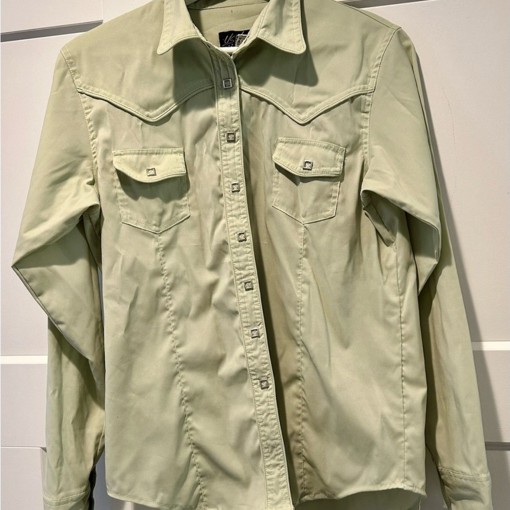 Women's Button Down Shirt in Light Green